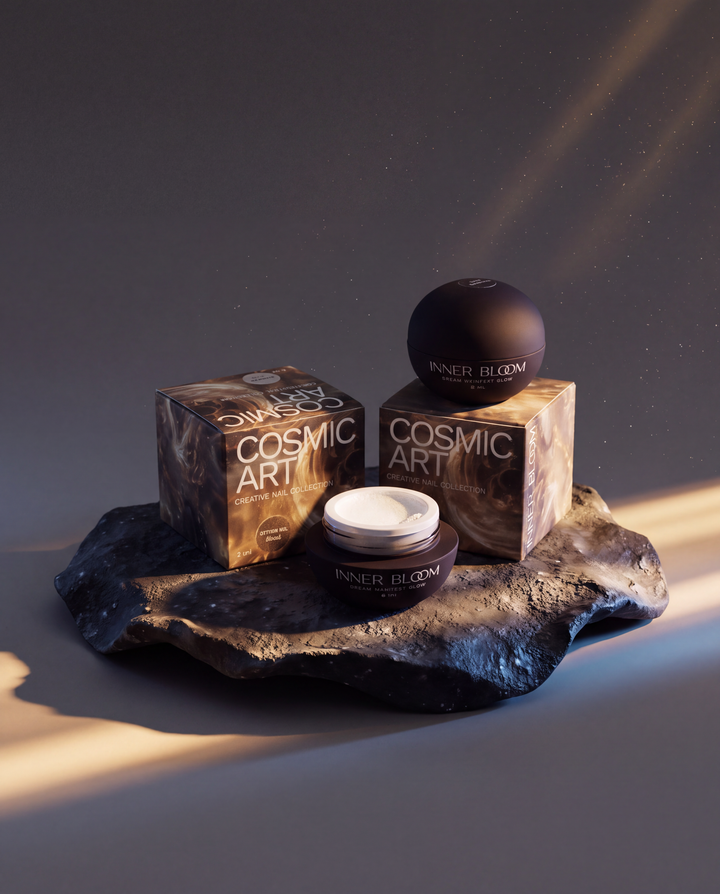 Manichiură french realizată cu Cosmic Art French Gel alb InnerBloom